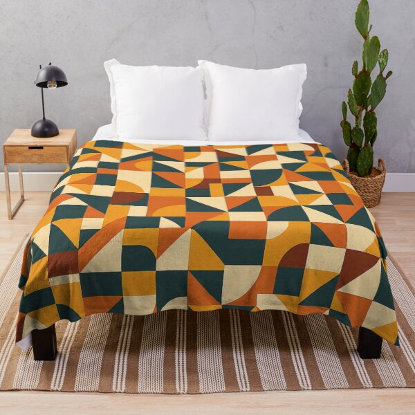 Item preview, Retro Geometric Pattern in Warm Autumn Tones designed and sold by ArtComixHaven.