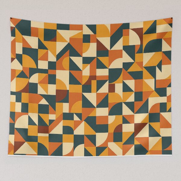 Item preview, Retro Geometric Pattern in Warm Autumn Tones designed and sold by ArtComixHaven.