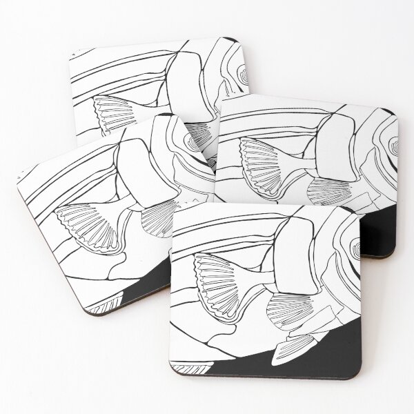 Item preview, Graphic Fish Drawing in White designed and sold by BoldLineArt.