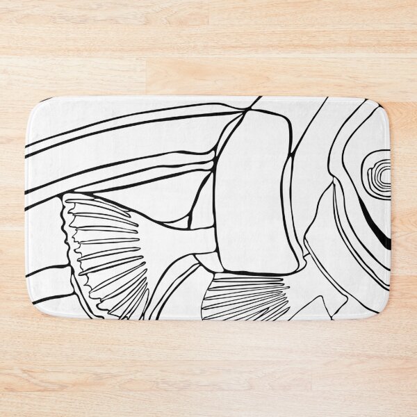 Item preview, Graphic Fish Drawing in White designed and sold by BoldLineArt.