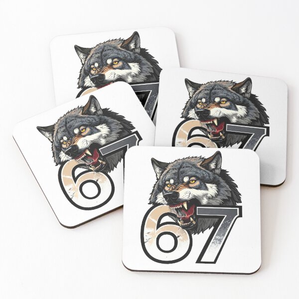 Item preview, "Fierce Wolf" Angry Wolf Biting Number 67 designed and sold by The Mix Tape.