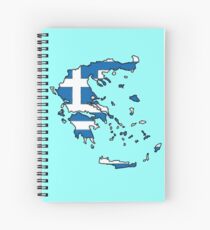 Greece Map With Greek Flag Spiral Notebook