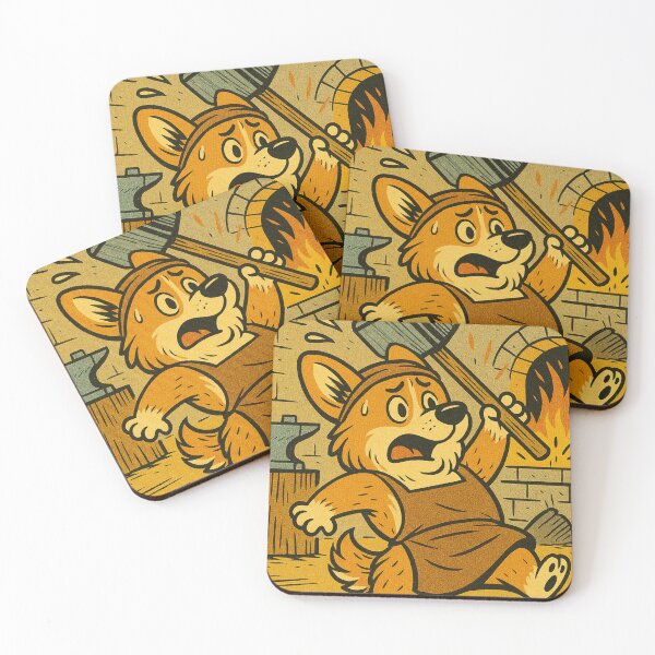 Item preview, Castlecore Pets: Corgi – Corgi Blacksmith Chaos – Gift for Corgi Lovers • Retro Comics • Vintage Halftone designed and sold by JacobKAurumhead.