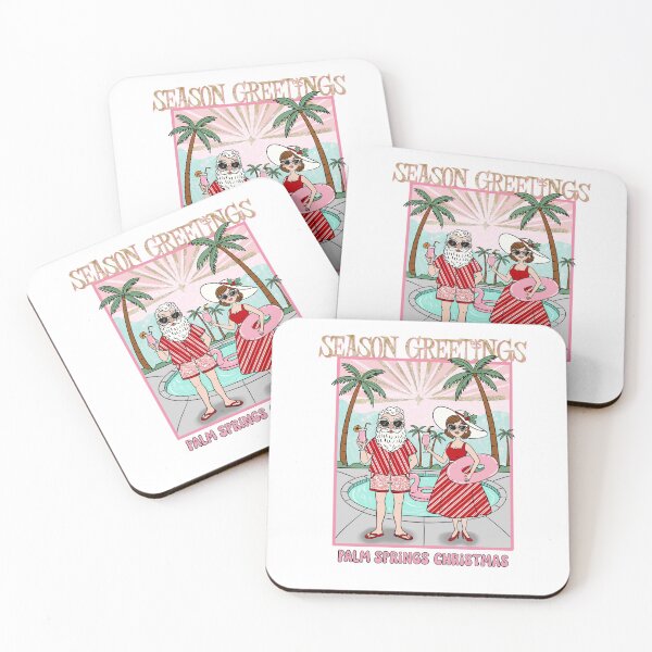 Item preview, Palm Springs Christmas • Retro Santa & Mrs. Claus Poolside • Mid-Century Holiday Art designed and sold by MoeJoedesign .
