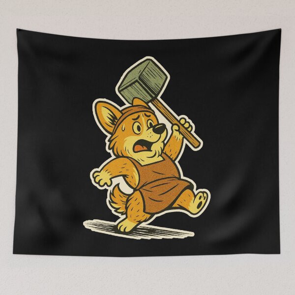 Item preview, Castlecore Pets: Corgi – Corgi Blacksmith Chaos – Gift for Corgi Lovers • Retro Comics • Vintage Halftone designed and sold by JacobKAurumhead.