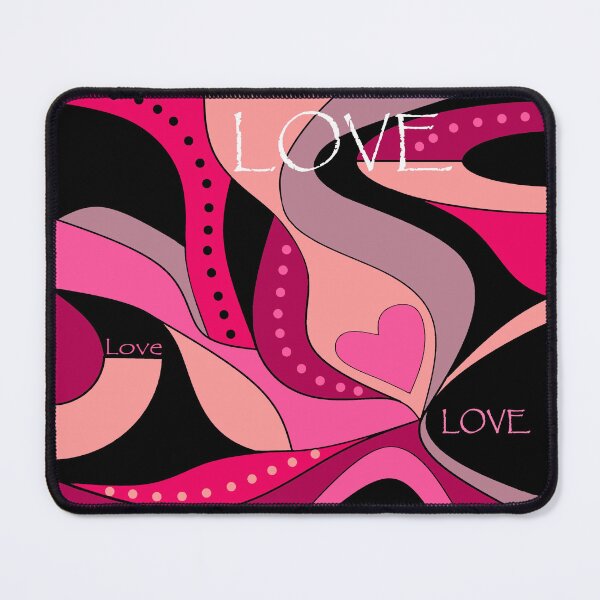 Item preview, Modern Flower Heart Love- Red Pink Black Bold Abstract designed and sold by ABG Inspirational Art.