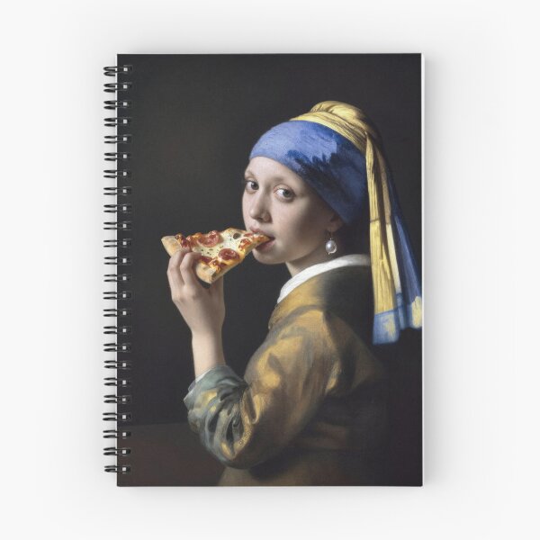 Item preview, Girl with Pearl Earring and a Slice of Pizza designed and sold by thebigleebowski.