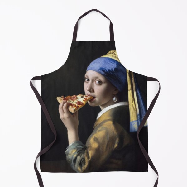 Item preview, Girl with Pearl Earring and a Slice of Pizza designed and sold by thebigleebowski.