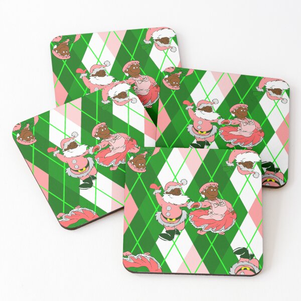 Item preview, pink christmas black santa wife plaid  designed and sold by Gossip Rag.