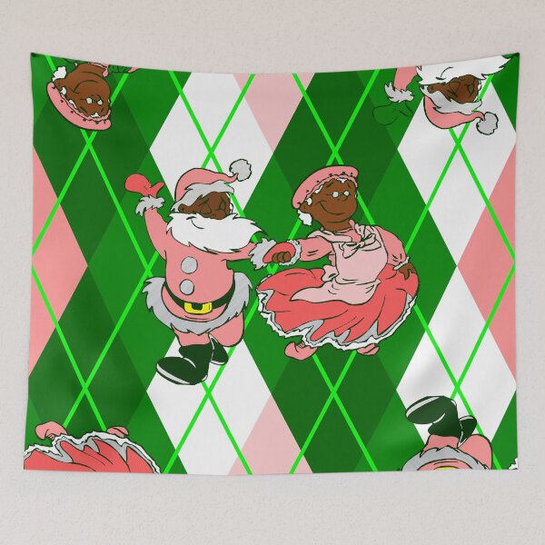 Item preview, pink christmas black santa wife plaid  designed and sold by Gossip Rag.