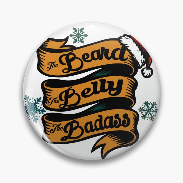 Item preview, Beard Belly Badass • Funny Retro Santa Ribbon Banner • Christmas Humor Art designed and sold by MoeJoedesign .