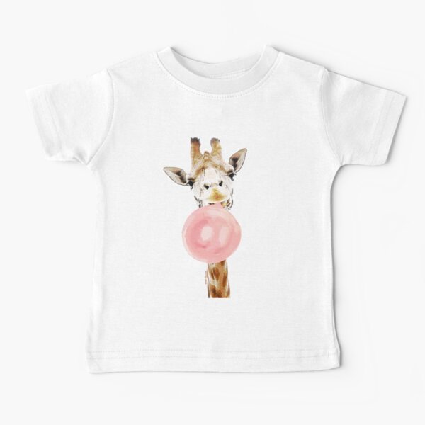 Pink Bubblegum Giraffe Baby T-Shirt