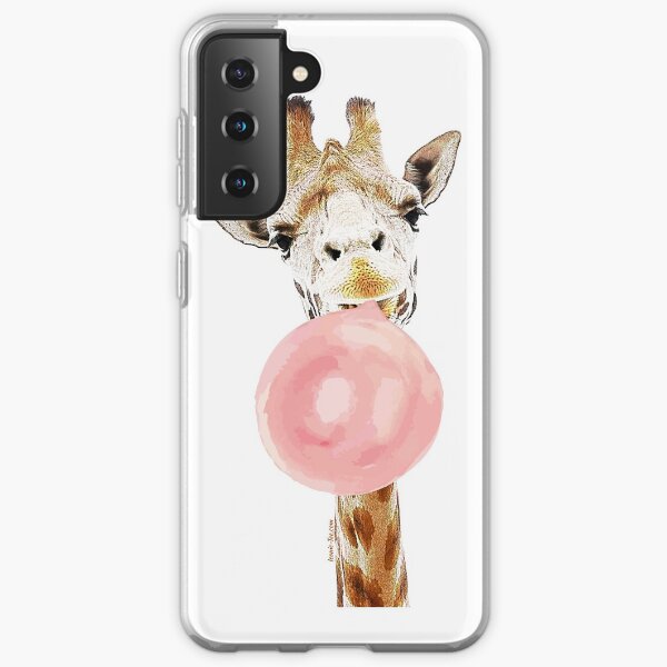 Pink Bubblegum Giraffe Samsung Galaxy Soft Case