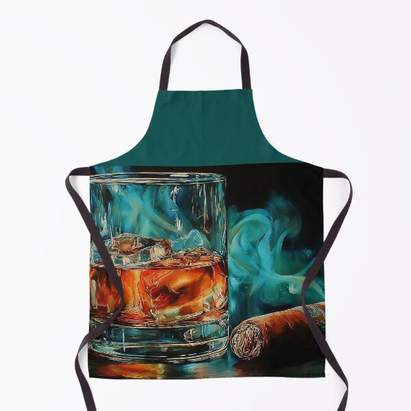 Item preview, Whiskey on Ice and a Resting Cigar Framed by Blue Smoke and the Essence of Relaxed Luxury designed and sold by OlfactoART Studio.