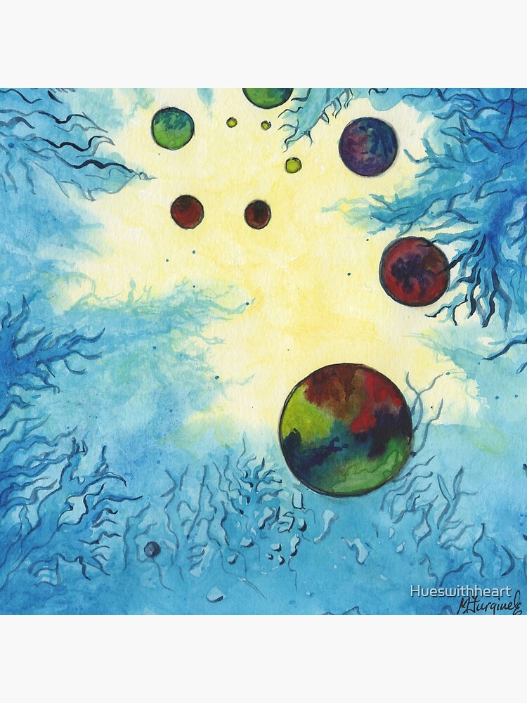 Not named, Cosmos series, watercolor by Hueswithheart