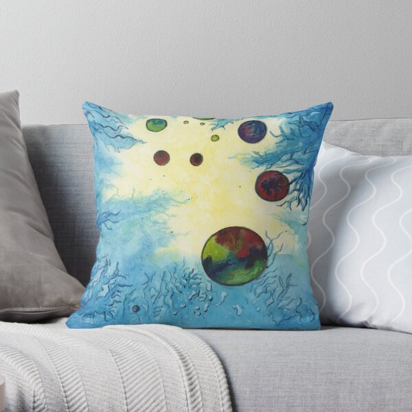 Not named, Cosmos series, watercolor Throw Pillow