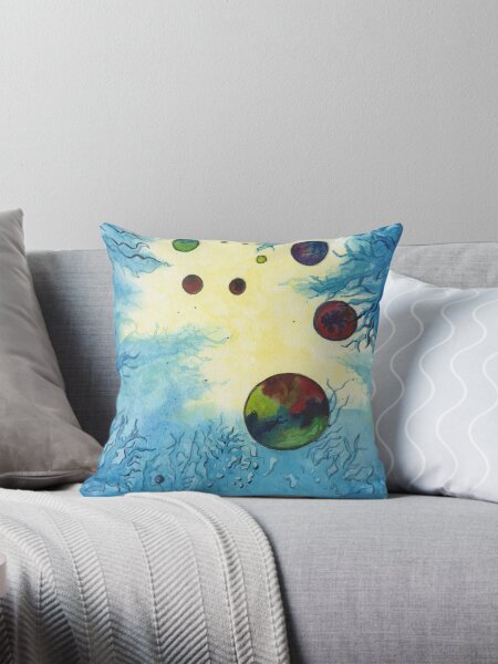 Not named, Cosmos series, watercolor Throw Pillow