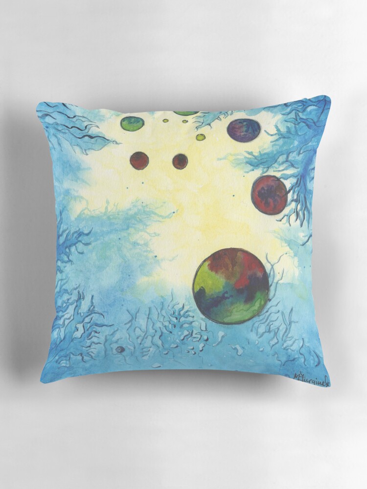 Thumbnail 3 of 4, Pillow, Not named, Cosmos series, watercolor designed and sold by Hueswithheart.