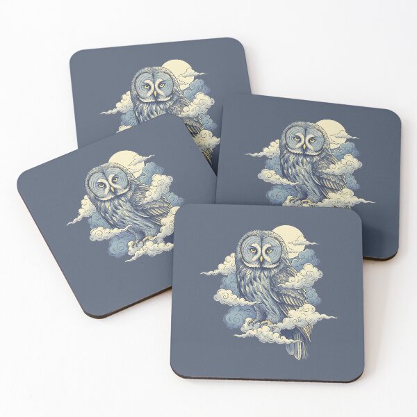 Item preview, Great Gray Owl in Moonlit Clouds designed and sold by BirdsnStuff.