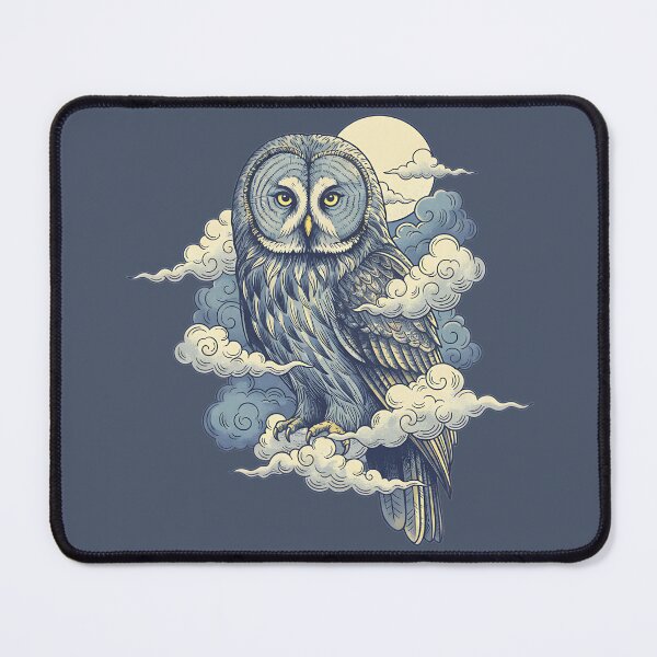 Item preview, Great Gray Owl in Moonlit Clouds designed and sold by BirdsnStuff.