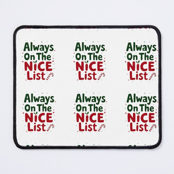 Item preview, Always on the Nice List – Santa Christmas Tee Design designed and sold by Toshany Prints.