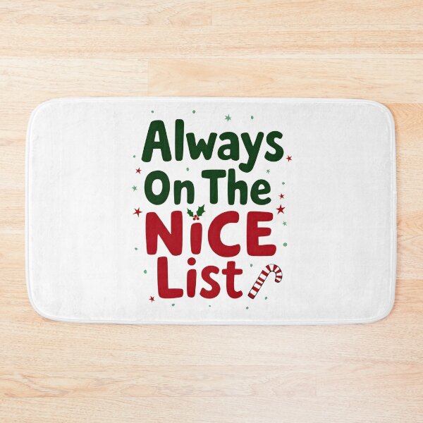 Item preview, Always on the Nice List – Santa Christmas Tee Design designed and sold by Toshany Prints.