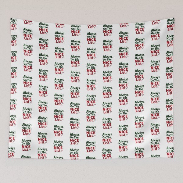 Item preview, Always on the Nice List – Santa Christmas Tee Design designed and sold by Toshany Prints.