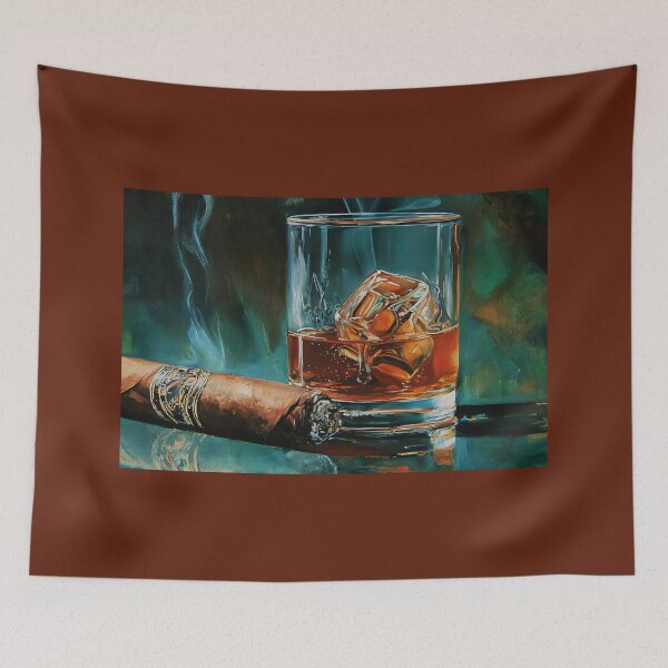 Item preview, Whiskey Reflections and a Smoking Cigar: An Intimate Portrait of Luxury, Mood and Modern Indulgence designed and sold by OlfactoART Studio.