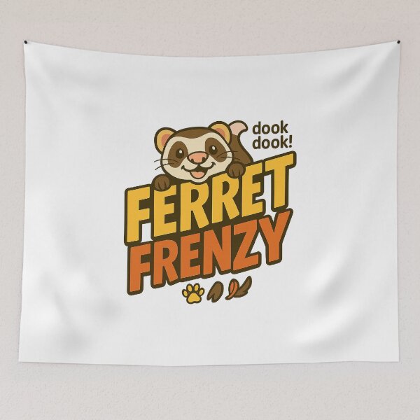 Item preview, Ferret Frenzy Dook Dook Cute Pet Ferret Art designed and sold by The Junto Shop.