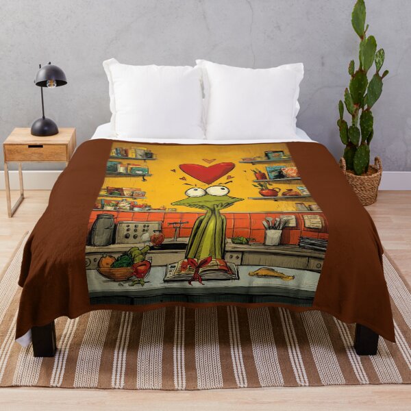 Item preview, A Love-Struck Frog in the Kitchen Celebrating Cooking, Valentine's Day Affection and Quirky Charm in Color designed and sold by OlfactoART Studio.