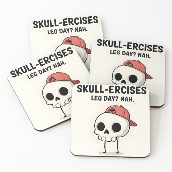 Item preview, Comical Skull Skip Leg Day Meme Cartoon designed and sold by AestheticCore Designs.