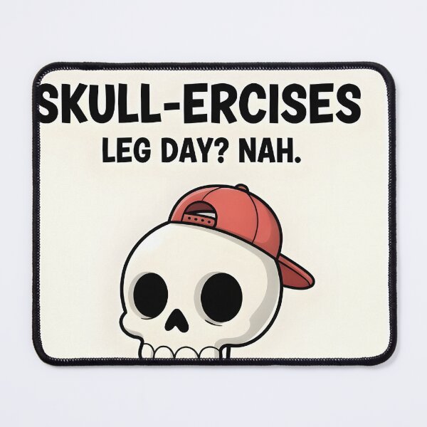 Item preview, Comical Skull Skip Leg Day Meme Cartoon designed and sold by AestheticCore Designs.