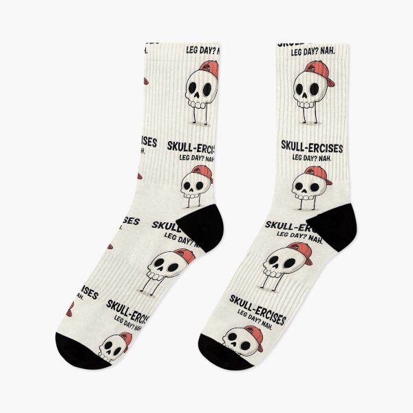 Item preview, Comical Skull Skip Leg Day Meme Cartoon designed and sold by AestheticCore Designs.