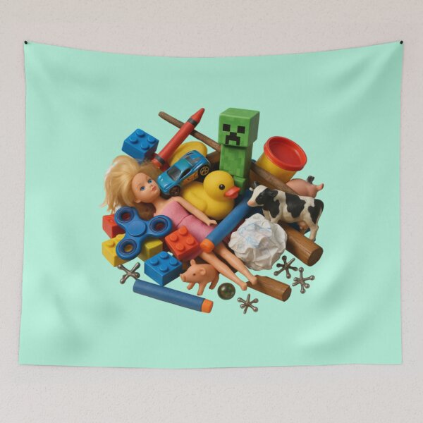 Item preview, Chaotic Pile of Kids’ Toys – Ultra-Realistic Mixed Toy Heap Art designed and sold by AnotherFemaleHuman.