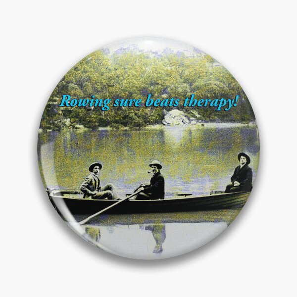 Item preview, Vintage Rowing Humour Art Print- Rowing sure beats Therapy designed and sold by Michael van der Hoorn.