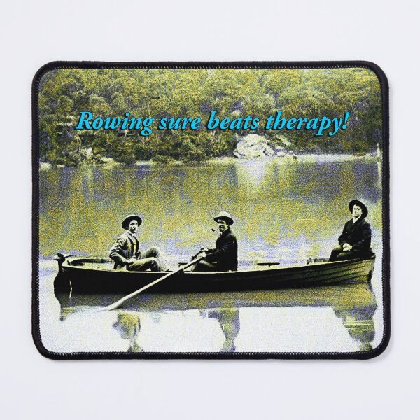 Item preview, Vintage Rowing Humour Art Print- Rowing sure beats Therapy designed and sold by Michael van der Hoorn.
