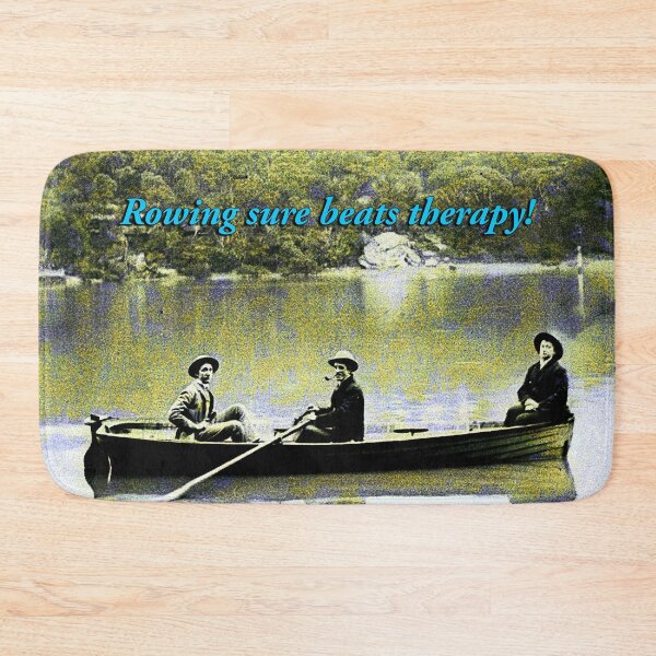 Item preview, Vintage Rowing Humour Art Print- Rowing sure beats Therapy designed and sold by Michael van der Hoorn.