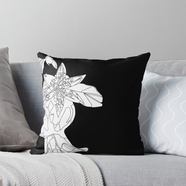 Item preview, Graphic Pomegranate Drawing in White designed and sold by BoldLineArt.