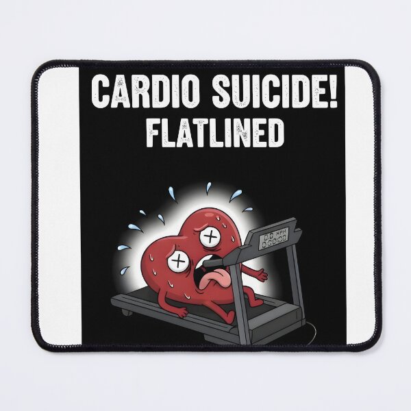 Item preview, Funny I Hate Cardio Heart Running on Treadmill Cartoon designed and sold by AestheticCore Designs.