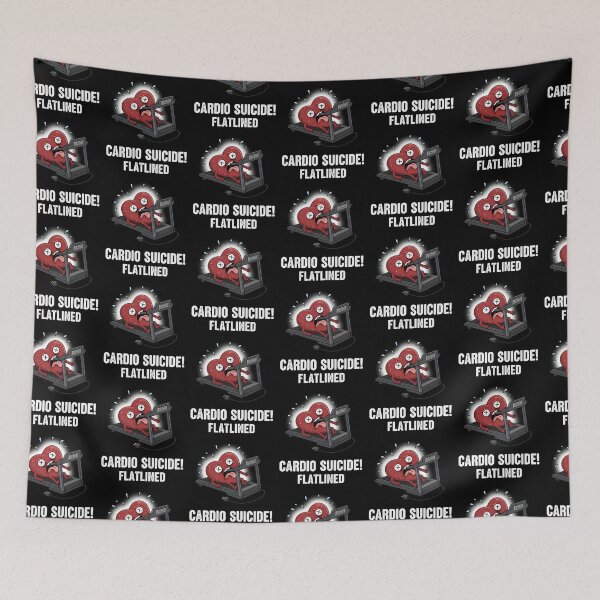 Item preview, Funny I Hate Cardio Heart Running on Treadmill Cartoon designed and sold by AestheticCore Designs.