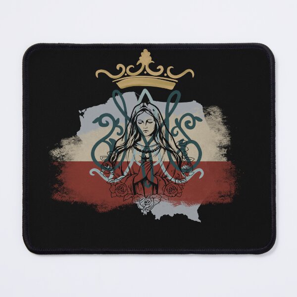 Item preview, Mary, Queen of Poland, against the background of the Polish flag designed and sold by Lovelalaland.