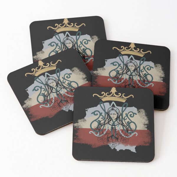 Item preview, Mary, Queen of Poland, against the background of the Polish flag designed and sold by Lovelalaland.