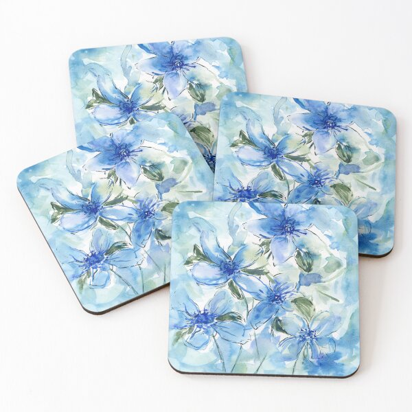 Item preview, Blue Floral Watercolor - Dreamy Notebook, Journal, Art Print designed and sold by Studio-C2.
