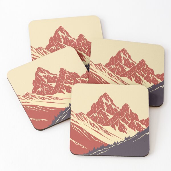 Item preview, Vintage Red Mountain Landscape - Retro Nature Vector designed and sold by Taanva.