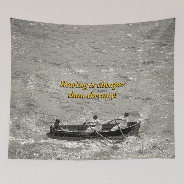 Item preview, Rowing Is Cheaper Than Therapy Vintage Art designed and sold by Michael van der Hoorn.