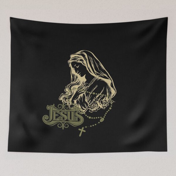 Item preview, Mary praying on the rosary- Christian  designed and sold by Lovelalaland.