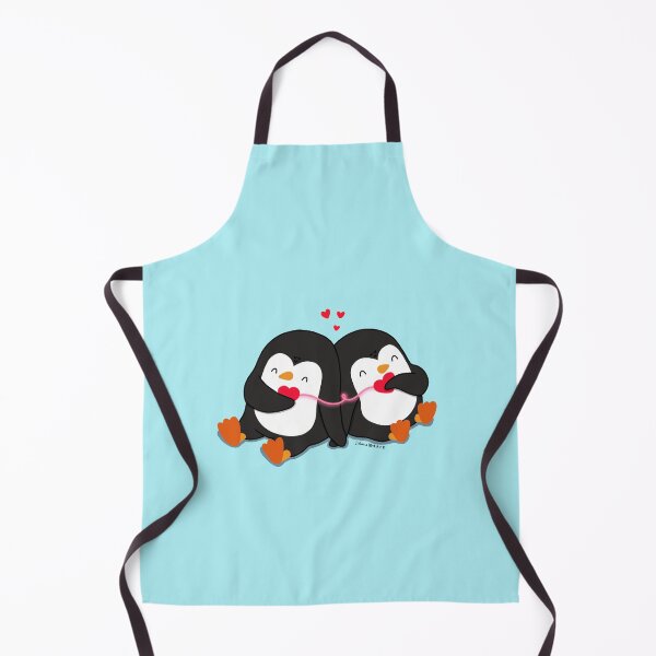 Item preview, Penguins couple with hearts connected designed and sold by julianamotzko.