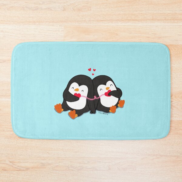 Item preview, Penguins couple with hearts connected designed and sold by julianamotzko.