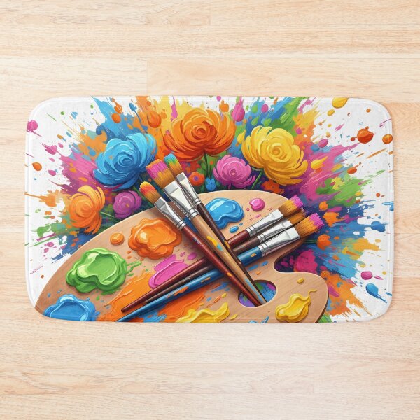 Item preview, Explosive Pop Art Palette & Brushes: Neon Abstract Floral Paint Splatter designed and sold by VibranPalette.