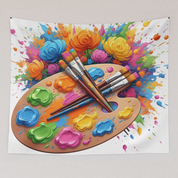 Item preview, Explosive Pop Art Palette & Brushes: Neon Abstract Floral Paint Splatter designed and sold by VibranPalette.